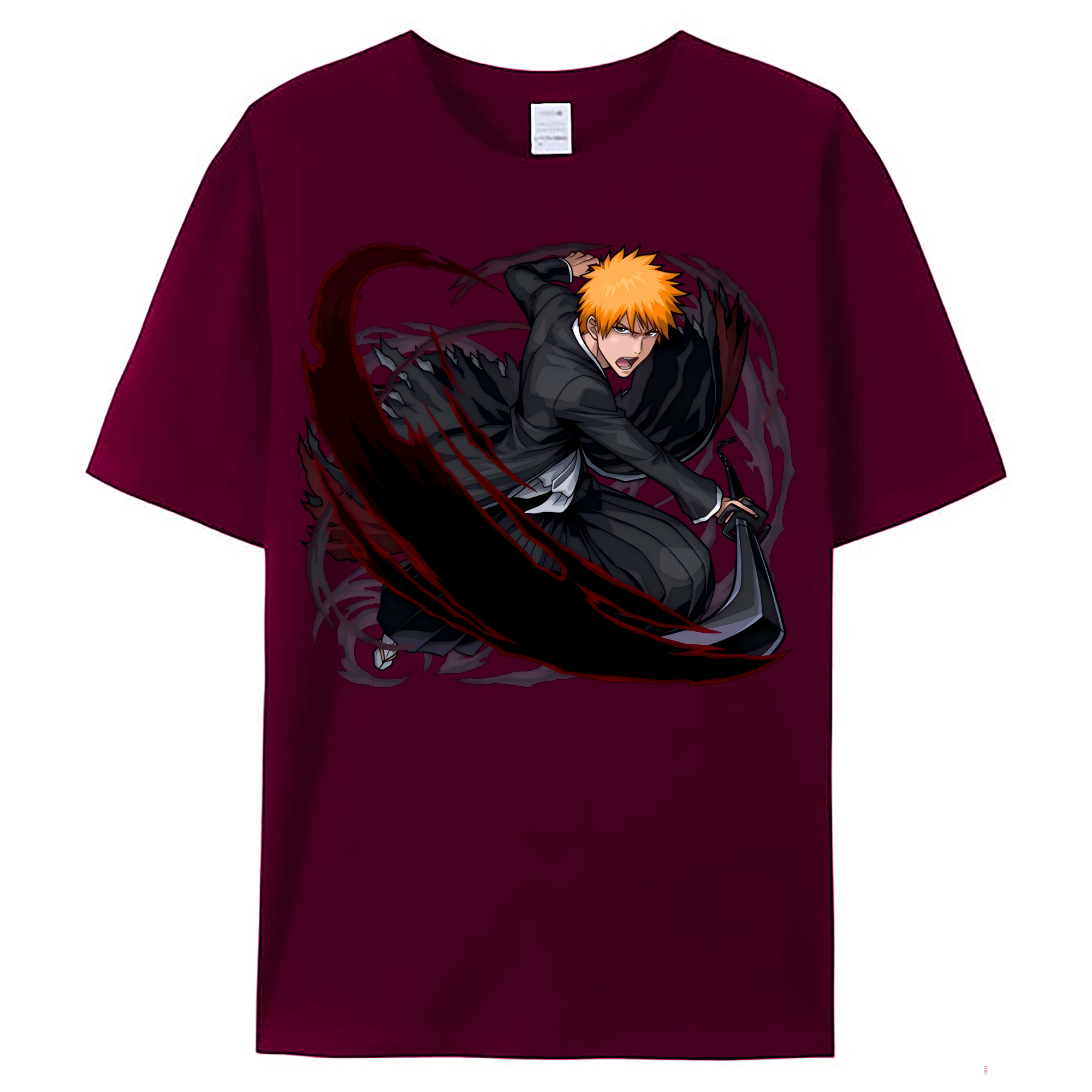 （画像用） ブリーチ 黒崎一護（くろさき いちご）BLEACH Kurosaki Ichigo レディースカジュアルプリントTシャツ（綿100％）